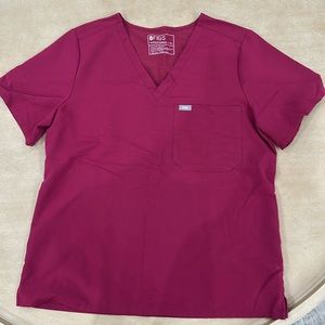 Figs Catarina Dark Magenta Scrub Top